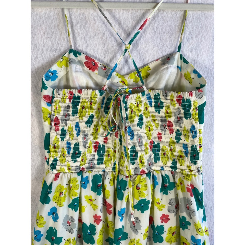 American Eagle Corset Dress Size 6 Y2K Floral Garden Smocked Babydoll Retro - Picture 4 of 10